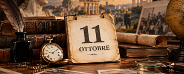 Accadde oggi 11 ottobre — illustrazione editoriale