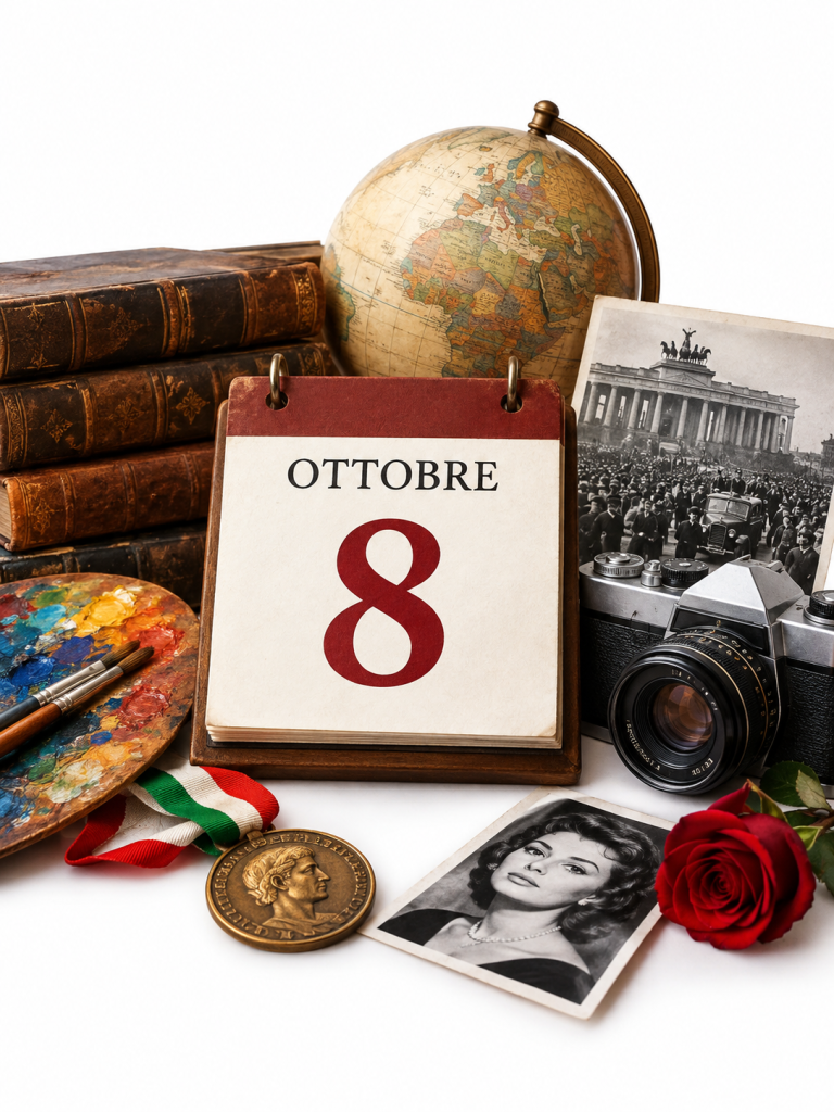 Accadde oggi 8 ottobre: eventi e curiosità della giornata