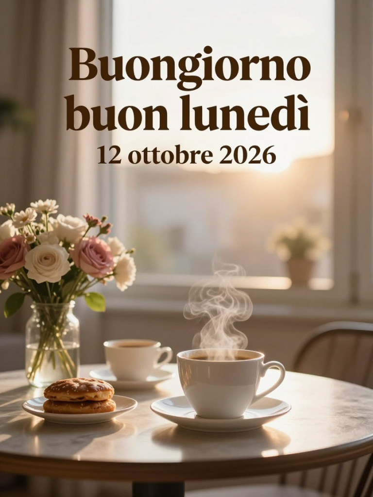 Buongiorno buon lunedì 12 ottobre 2026 — illustrazione editoriale