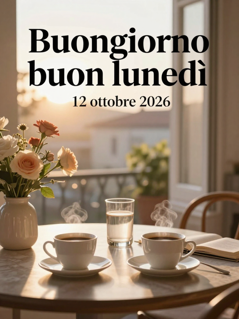 Buongiorno buon lunedì 12 ottobre 2026 — illustrazione editoriale