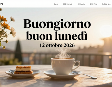 Buongiorno buon lunedì 12 ottobre 2026 — illustrazione editoriale