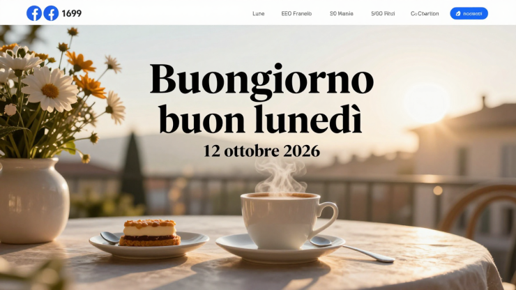 Buongiorno buon lunedì 12 ottobre 2026 — illustrazione editoriale