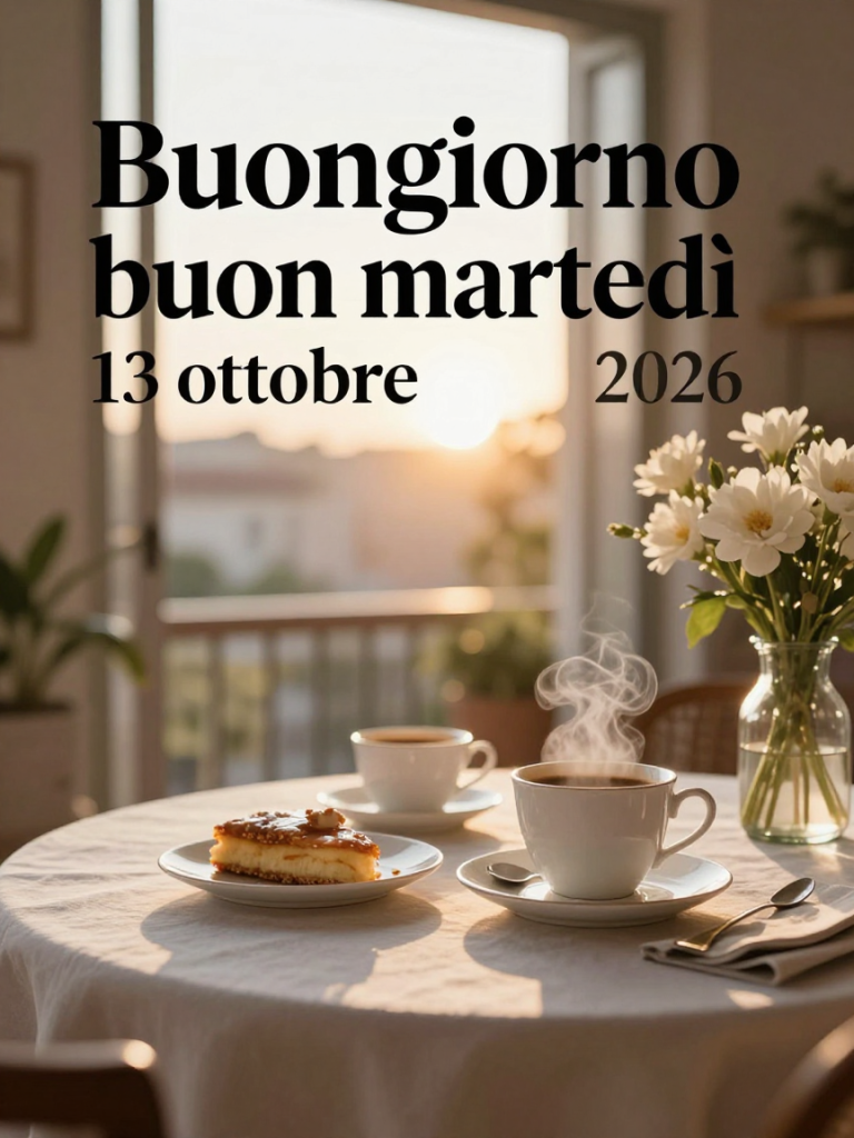 Buongiorno buon martedì 13 ottobre 2026 — illustrazione editoriale