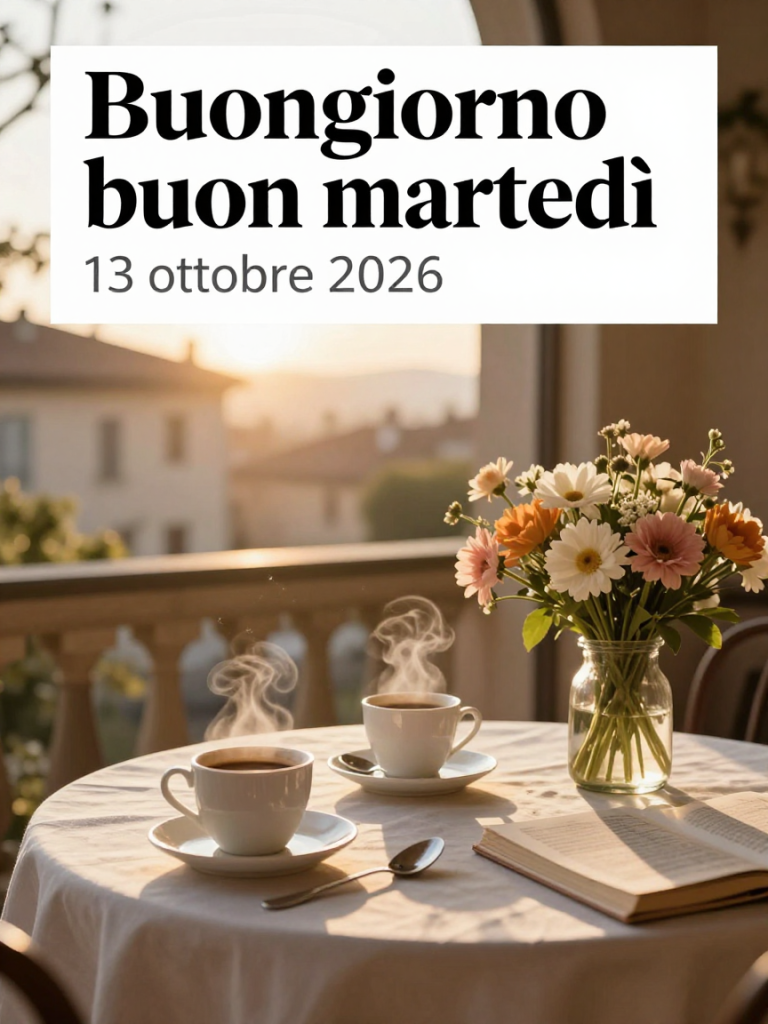 Buongiorno buon martedì 13 ottobre 2026 — illustrazione editoriale