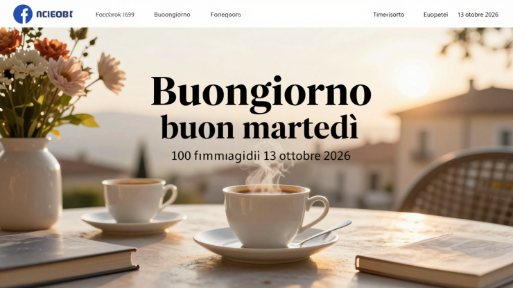 Buongiorno buon martedì 13 ottobre 2026 — illustrazione editoriale