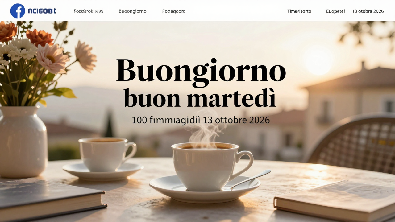 Buongiorno buon martedì 13 ottobre 2026 — illustrazione editoriale