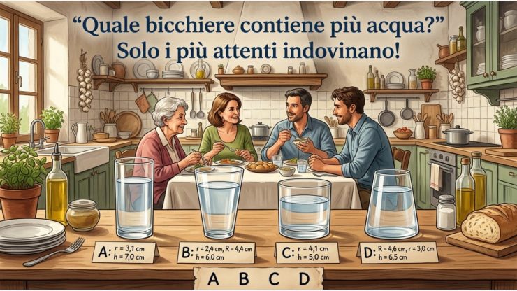 Quiz: Quale bicchiere contiene più acqua?