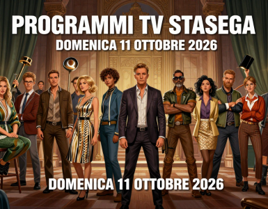 Programmi TV stasera domenica 11 ottobre 2026 - illustrazione AI