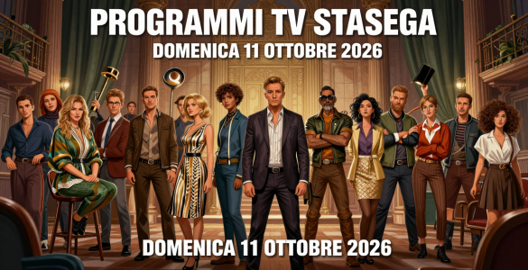 Programmi TV stasera domenica 11 ottobre 2026 - illustrazione AI