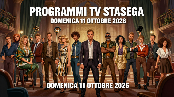 Programmi TV stasera domenica 11 ottobre 2026 - illustrazione AI