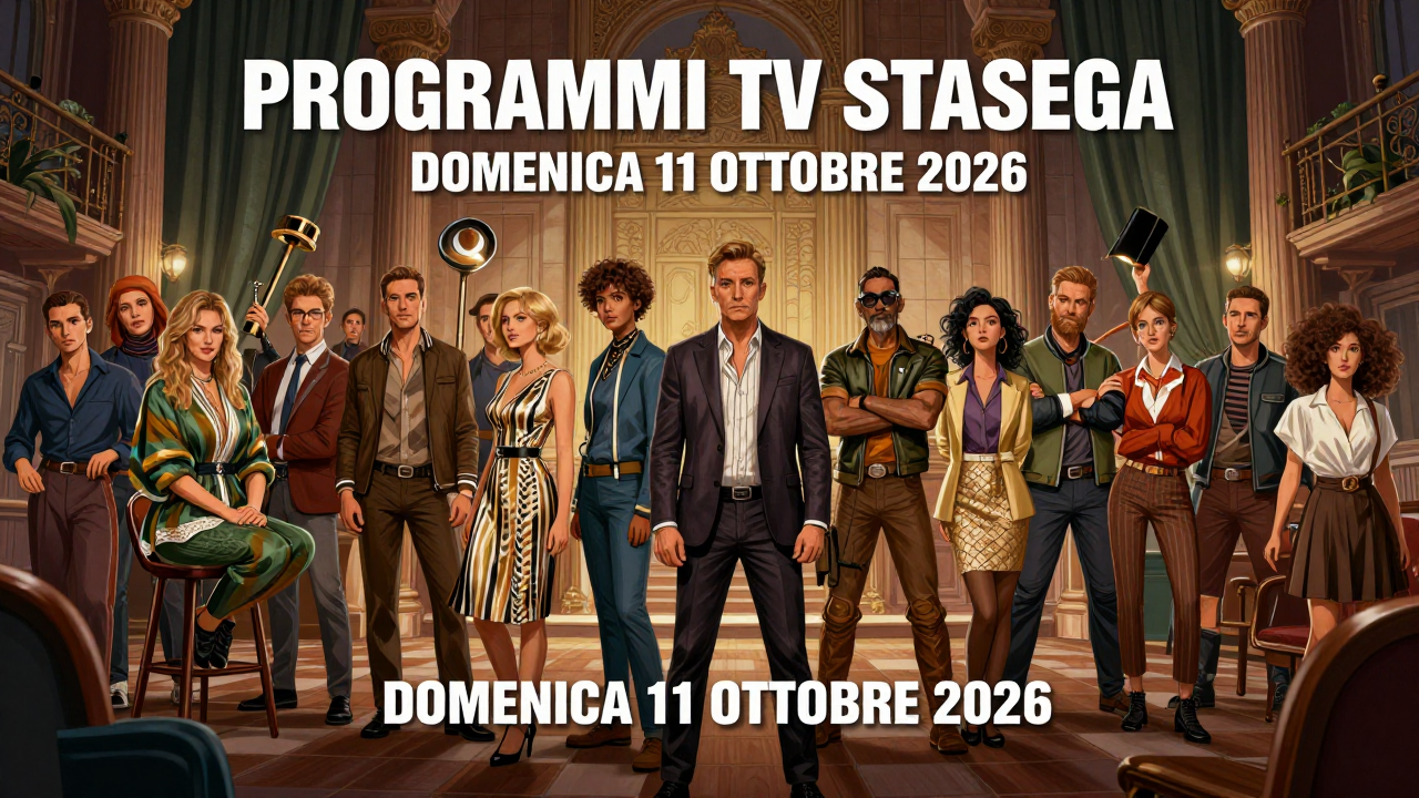 Programmi TV stasera domenica 11 ottobre 2026 - illustrazione AI