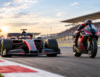 F1 e MotoGP oggi 9 ottobre 2026 — illustrazione editoriale