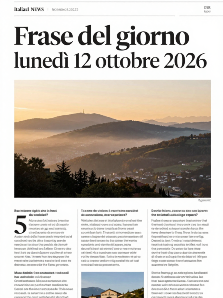 Frase del giorno lunedì 12 ottobre 2026 — illustrazione editoriale