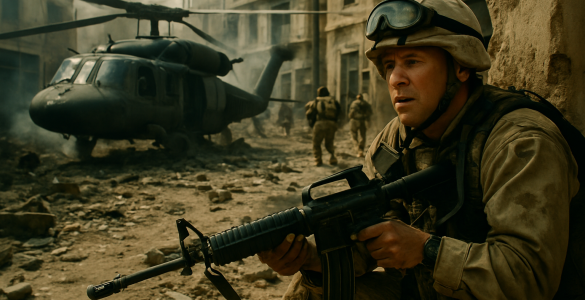 come finisce Black Hawk Down - Black Hawk abbattuto – illustrazione originale