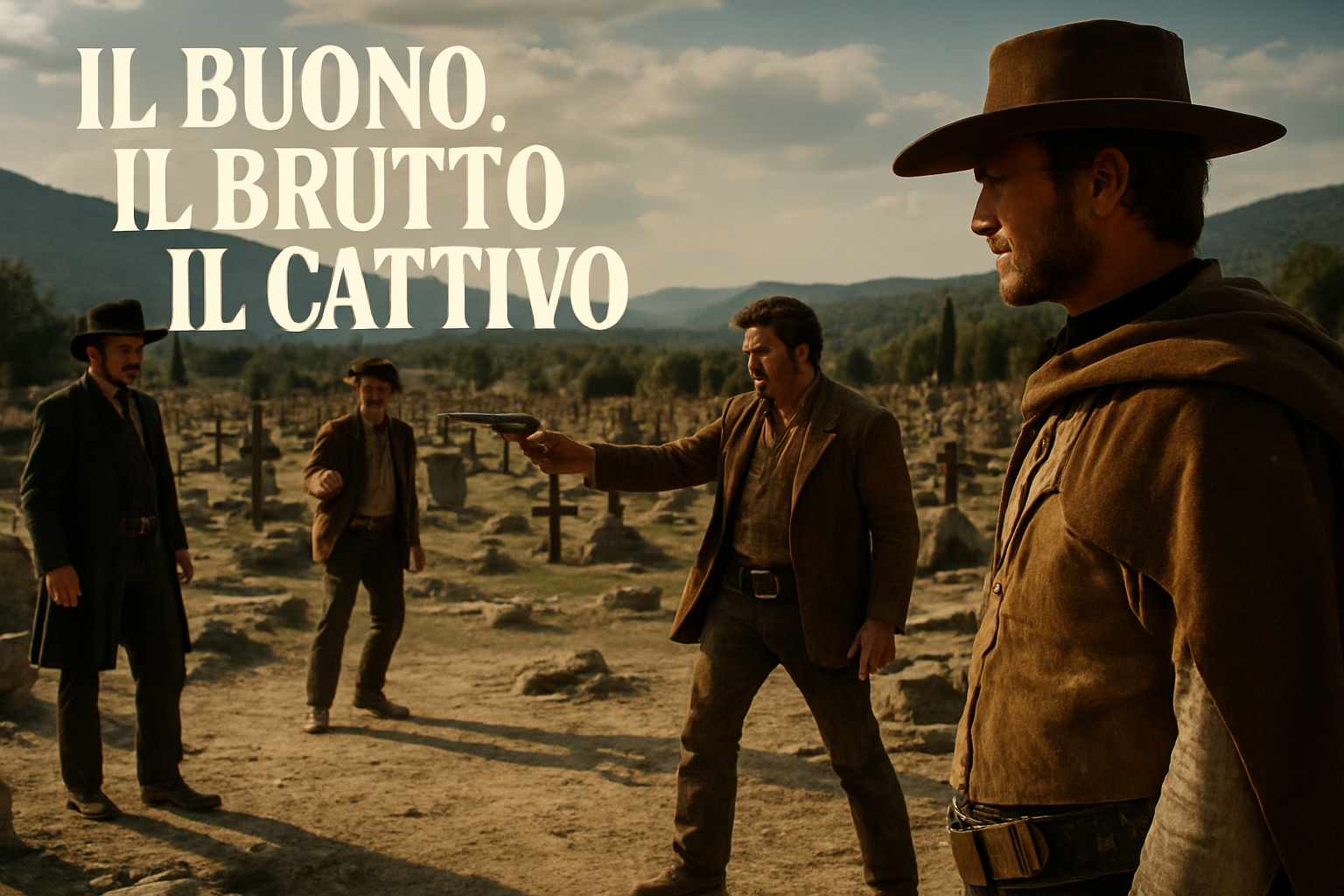 come finisce Il buono, il brutto, il cattivo – illustrazione originale
