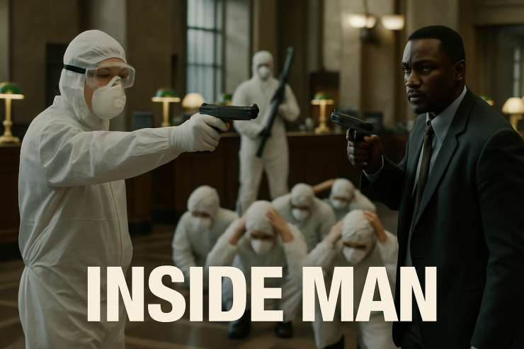 come finisce Inside Man – illustrazione originale