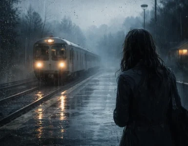 Illustrazione originale ispirata a La ragazza del treno