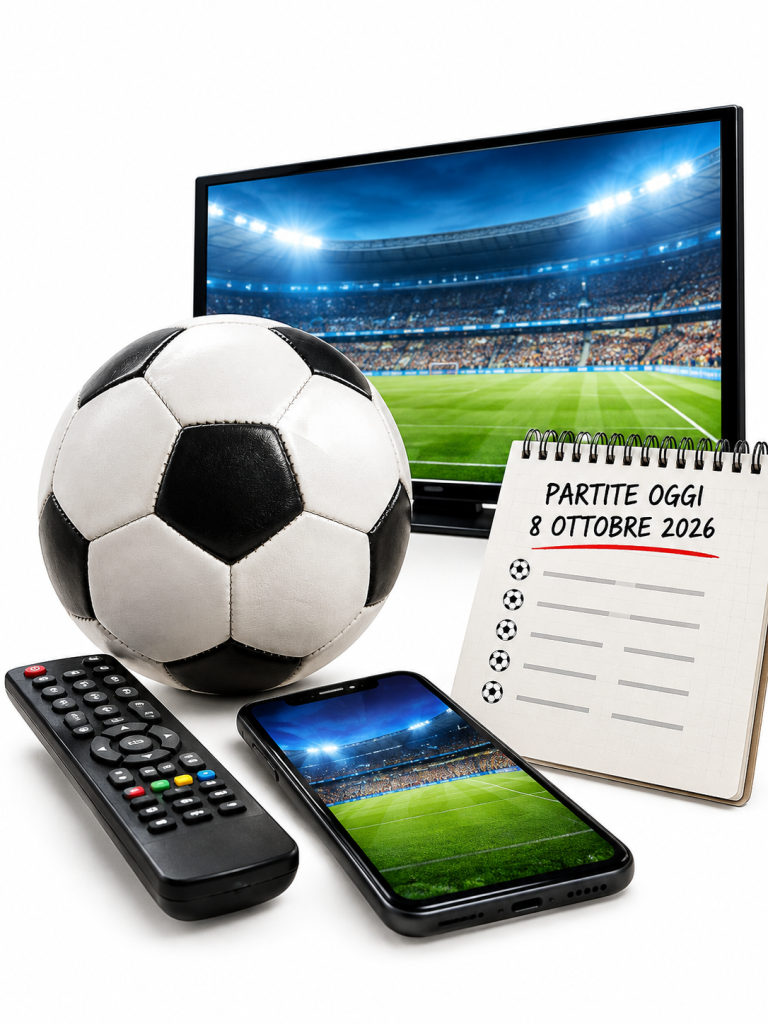 Partite oggi 8 ottobre 2026: orari, TV e streaming