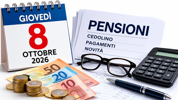 Pensioni e INPS giovedì 8 ottobre 2026: pagamenti, cedolino e novità