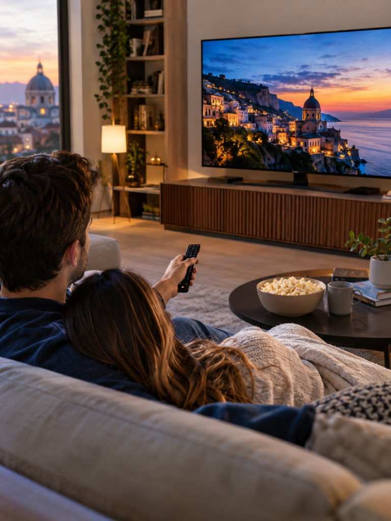 Programmi TV stasera 10 ottobre 2026 — illustrazione editoriale