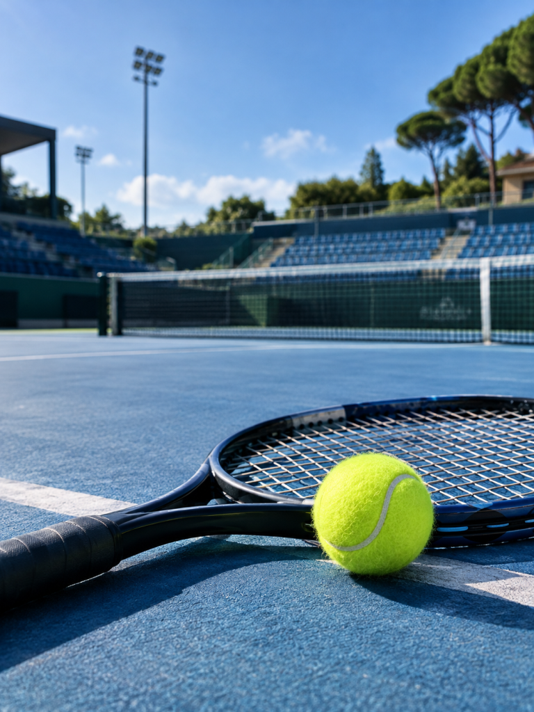 Tennis oggi 9 ottobre 2026 — illustrazione editoriale